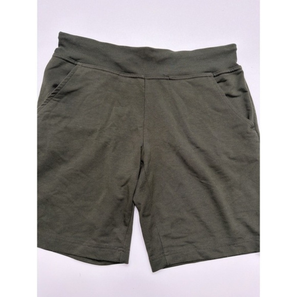 Emily B Olive Green Athletic Shorts Womens Small Elastic Waist Pockets.     5112